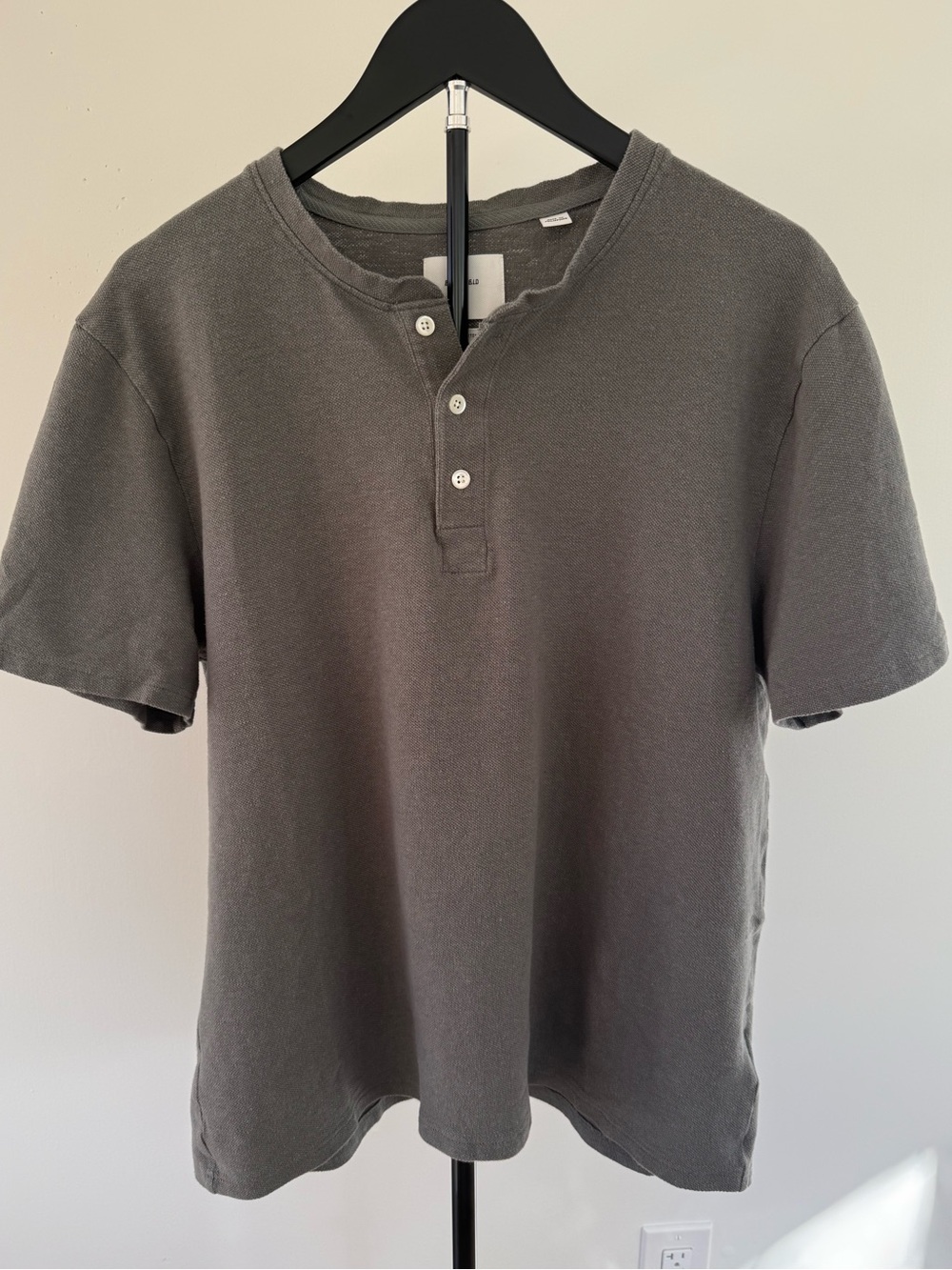 Billy Reid Short Sleeve Hemp Cotton Henley